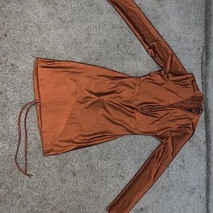 Mocha  runched mini dress size xl fashion nova